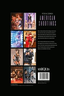 Text: Peter W. Czernich, American Shootings. Bilder zeigen Personen in Latexkleidung in verschiedenen Posen. Marquis Logo unten.
