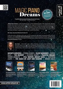 "Magic Piano Dreams", 12 gefühlvolle Kompositionen für Klavier mit QR-Codes für Audio-Download. Autor: Elmar Mihm.