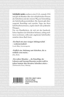 Dorothea Brande: Schriftsteller werden, Buch