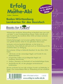 Erfolg im Mathe-Abi: Lernkarten für Baden-Württemberg, Basisfach. ISBN 978-3-86814-924-1, Preis: €8,95.