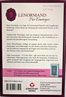 Erna Droesbeke von Enge: Lenormand Karten, Buch