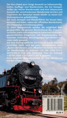 Text beschreibt die Sehenswürdigkeiten und Wanderziele im Harz. Eine Dampflok fährt durch eine Waldlandschaft. ISBN: 978-3-86973-290-9. Preis: 20,00 €.
