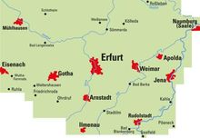ADFC-Regionalkarte Erfurt und Umgebung, 1:75.000, Karten