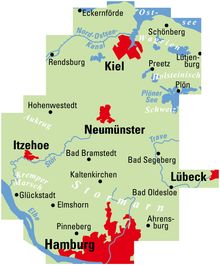 ADFC-Regionalkarte Hamburg/Neumünster/Kiel 1:75.000, reiß- und wetterfest, mit GPS-Tracks-Download, Karten