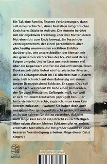 Ein Text beschreibt eine Erzählung über die NS-Zeit, menschliche Reaktionen und den Wunsch nach besserer Verständigung. Darunter ein Logo.