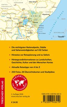 Reiseführer zu Kenia; Nationalparks, Städte und Safaris; Tipps, Karten und Fotos. Trescher Verlag. Preis: € 24,95.