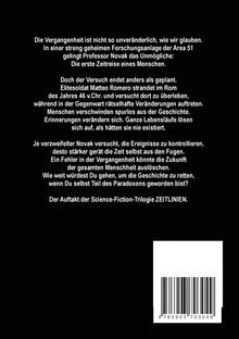 Text über Zeitreisen und einem Soldaten, der in der Vergangenheit strandet. Beginn der Science-Fiction-Trilogie ZEITLINIEN. Barcode unten.