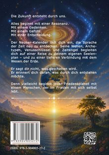 Texte beschreiben eine spirituelle Reise. Im Hintergrund: eine verträumte Landschaft mit See, Bergen und einem kosmischen Himmel.
