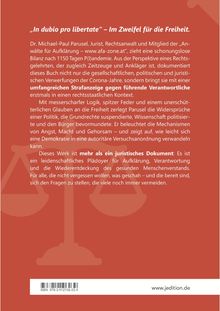 „In dubio pro libertate“ – Im Zweifel für die Freiheit. Text beschreibt ein Buch von Dr. Michael-Paul Parusel. Der Hintergrund ist rot.