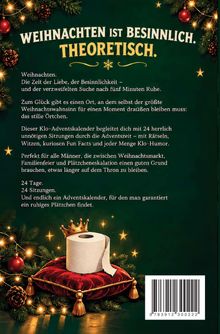 "Weihnachten ist besinnlich. Theoretisch." Ein Klo-Adventskalender mit 24 Sitzungen für Humor. Bild einer Toilettenrolle mit Krone.