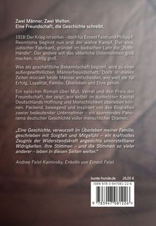 Rückentext eines Buches über Freundschaft: Zwei Männer, zwei Welten nach 1918. Epischer Roman über Mut und Verrat. Preis: 26,00 €.