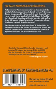 Titel: "Eine bizarre Mordserie in der Weihnachtszeit...". Beschreibung eines Kriminalromans mit mysteriösen Verbindungen.
