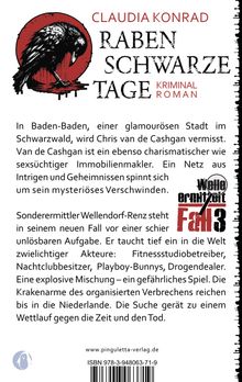 CLAUDIA KONRAD RABENSCHWARZE TAGE KRIMINALROMAN. In Baden-Baden wird Chris van de Cashgan vermisst.