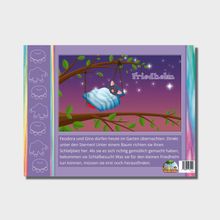 "Friedhelm. Feodora und Gino dürfen heute im Garten übernachten. Direkt unter den Sternen!"

Eine Illustration zeigt eine Hängematte an einem Baum.