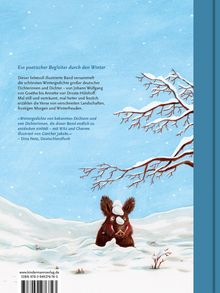 Texte über Wintergedichte, Dichter, Illustration von Günther Jakobs. Ein Wildschwein mit Schnee bedeckt in verschneiter Landschaft.