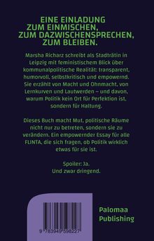 Einladender, feministisch geprägter Text über Engagement in der Politik, ermutigt zum Einmischen und Verändern, von Palomaa Publishing.