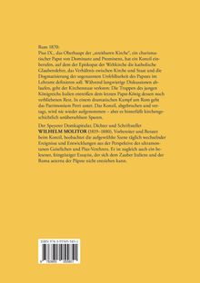 Text beschreibt Rom 1870, Papst Pius IX., Kirchenstaat, Koncil, Wilhelm Molitor. Gelber Hintergrund mit ISBN unten.