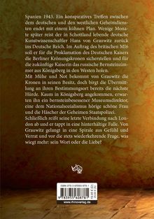 Spanien 1943, konspiratives Treffen, MI6, Berliner Krönungskronen, Verrat, Liebe. Logo: ein stilisiertes Nashorn.