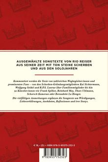 Rio Reiser: Ich will ich sein (Ausgewählte Songtexte), Buch