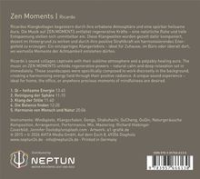 "Zen Moments | Ricardo"

Beschreibung der Klangwelten, Titel der Tracks, Instrumente und Mitwirkende. Logo von NEPTUN unten links.