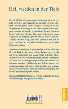 "Heil werden in der Tiefe." Der Text beschreibt therapeutische Ansätze zur Selbstheilung und Vertrauen. Links ISBN, unten ©.