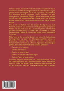 Textblock über das Londoner Schachsystem, Vorteile wie leichte Erlernbarkeit und Stabilität, ISBN unten.