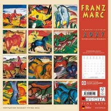 Franz Marc, 2027 Kalender mit 16 Monaten und internationalen Feiertagen. 

Illustrationen: farbenfrohe Tiermotive.