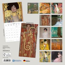 "Januar – Januar – January – Enero – Genniao", "Mit extra Poster", Kalender mit Kunstwerken von Gustav Klimt.