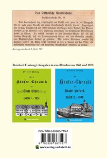 Bernhard Hartung: Die Häuser-Chronik der Stadt Erfurt 1878 - Band 2 von 2, Buch