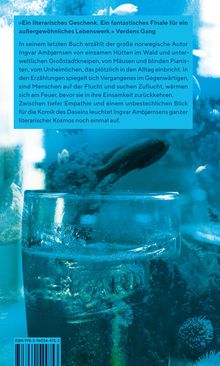 »Ein literarisches Geschenk... eines außergewöhnlichen Lebenswerks.« Auf blauem Hintergrund sind Fische und Wasser zu sehen.