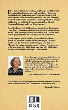 Titel: "Der Hunsrück blickt auf..."
Ein gelbliches Cover mit Text über Geschichte und Leben im Hunsrück. Porträtfoto einer Frau.
