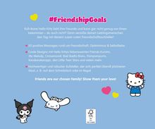 #FriendshipGoals: 55 Botschaften zu Freundschaft, Designs mit Hello Kittys Freunden, hochwertiger Aufsteller. Figuren unten.
