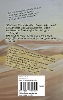 Texte: Gedichte über Liebe, Sehnsucht, Einsamkeit; ISBN 978-3-96174-272-1. Darstellung von fließenden, warmen Farben.