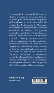 Text über die Betrachtung von Randphänomenen und Marginalistik. Unten steht "Allitera Verlag" und eine Website.