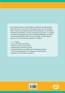 Texte über dialogisches Lesen zur Förderung der Aufmerksamkeit in der 1./2. Klasse. Unten ist das BVK-Logo.