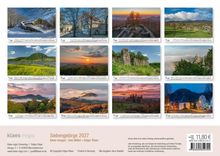„Siebengebirge 2027“ steht oben auf einem Kalender. Es gibt zwölf Fotos von Landschaften, alle mit Kalendermonaten darunter.