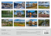 Kalenderübersicht 2027 oben, Landschaftsbilder unten. Preis: 16,50 €. Enthält ISBN-Nummer. Szenen aus Natur und Architektur.