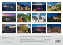 Kalender mit Schloss- und Burgenmotiven; Preis 16,50 €; ISBN: 978-3-96535-296-4. Enthält viele bunte Fotos.