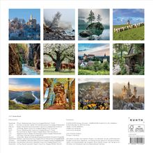 2027 Deutschland. Verschiedene Landschaftsfotos, darunter Schlösser, Flüsse und Kühe auf einer Wiese. Kunth Logo unten rechts.