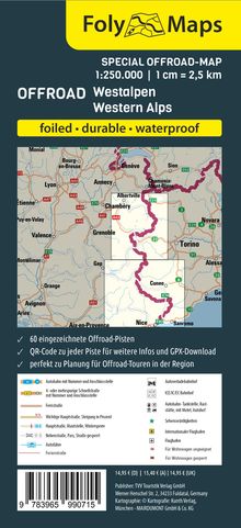 FolyMaps OFFROAD Westalpen 1:250 000, Karten