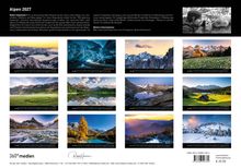 Alpen 2027. Fotografien von Robert Haasmann. Monatskalender mit beeindruckenden Alpenlandschaften in verschiedenen Jahreszeiten.