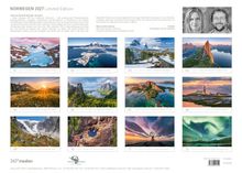 "Norwegen 2027 Limited Edition" zeigt 12 Landschaftsfotos, die atemberaubende Naturaufnahmen aus Norwegen darstellen.