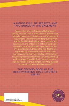 A HOUSE FULL OF SECRETS AND TWO BODIES IN THE BASEMENT. www.moon-notes.de. Logo unten rechts: "MOON NOTES".