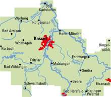 ADFC-Regionalkarte Kassel Nordhessen, 1:75.000, mit Tagestourenvorschlägen, reiß- und wetterfest, E-Bike-geeignet, GPS-Tracks-Download, Karten