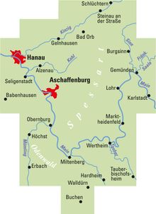 ADFC-Regionalkarte Spessart/Main/Odenwald, 1:75.000, mit Tagestourenvorschlägen, reiß- und wetterfest, E-Bike-geeignet, GPS-Tracks Download, Karten