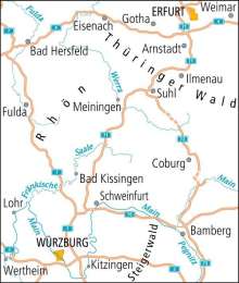 ADFC-Radtourenkarte 17 Thüringer Wald Rhön 1:150.000, reiß- und wetterfest, E-Bike geeignet, GPS-Tracks Download, mit Bett+Bike Symbolen, mit Kilometer-Angaben, Karten