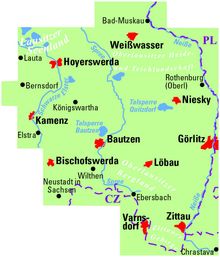 ADFC-Regionalkarte Oberlausitz - Lausitzer Seen, 1:75.000, mit Tagestourenvorschlägen, reiß- und wetterfest, GPS-Tracks Download, Karten