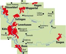 ADFC-Regionalkarte Bergisches Land Köln/Düsseldorf 1:75.000, reiß- und wetterfest, GPS-Tracks Download, Karten