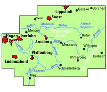 ADFC-Regionalkarte Sauerland mit Tagestouren-Vorschlägen, 1:75.000, reiß- und wetterfest, GPS-Tracks Download, Karten