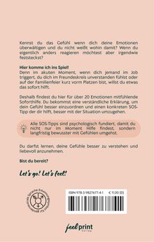 Text über Emotionen und Soforthilfe. Logo "genderneutrale Sprache". ISBN unten rechts, Preis €11,00.